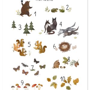 Lilipinso Norwood Poster – Woodland Animals Nummers
