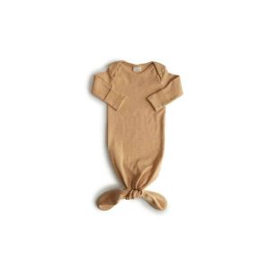 Mushie Slaapzak Newborn – Mustard Melange 0-3 maand