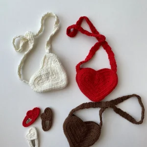 Handmade Hartje tasje en haarspeldje