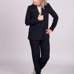 MSCH Copenhagen Donkerblauwe krijtstreep pantalon Maelynn