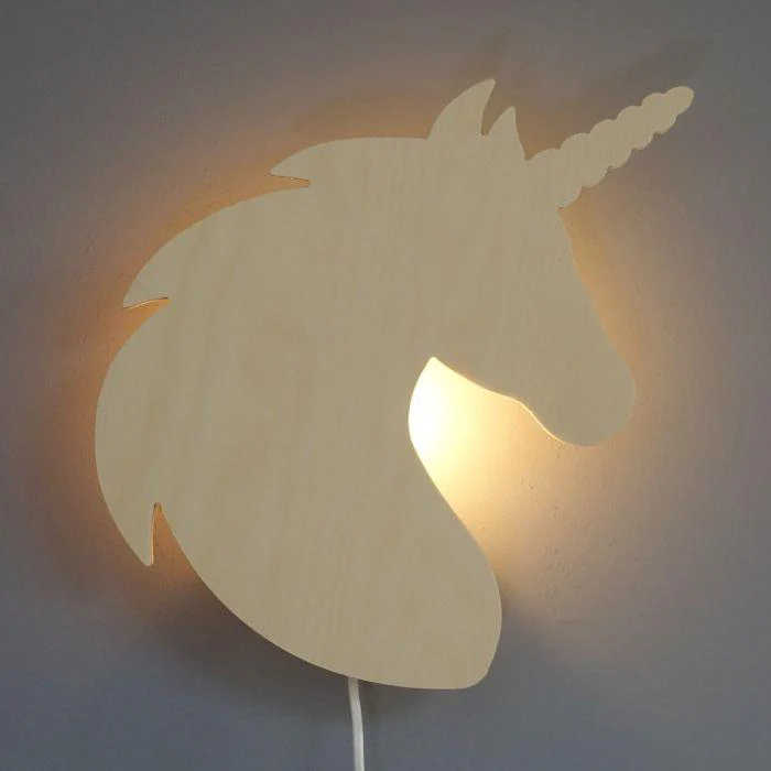Houten wandlamp kinderkamer | Eenhoorn - blank - Afbeelding 7