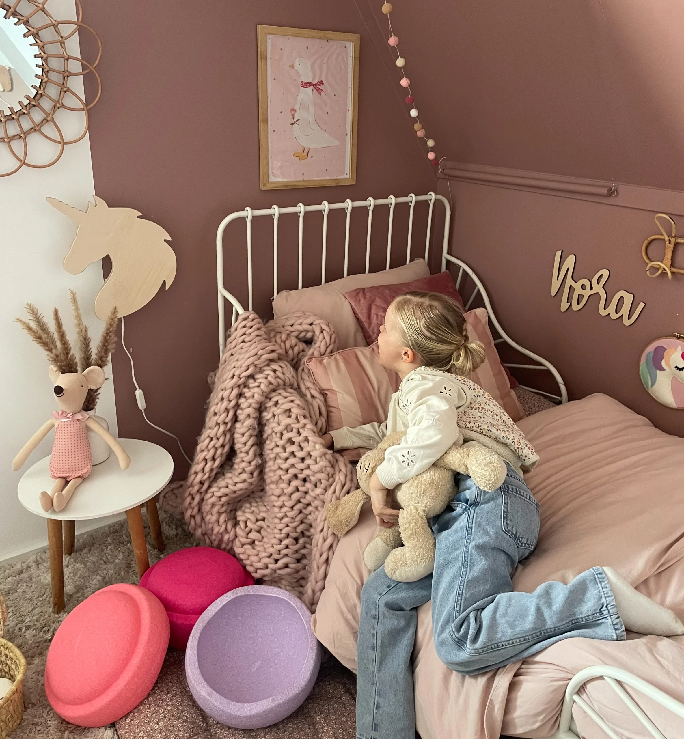 Houten wandlamp kinderkamer | Eenhoorn - blank - Afbeelding 4