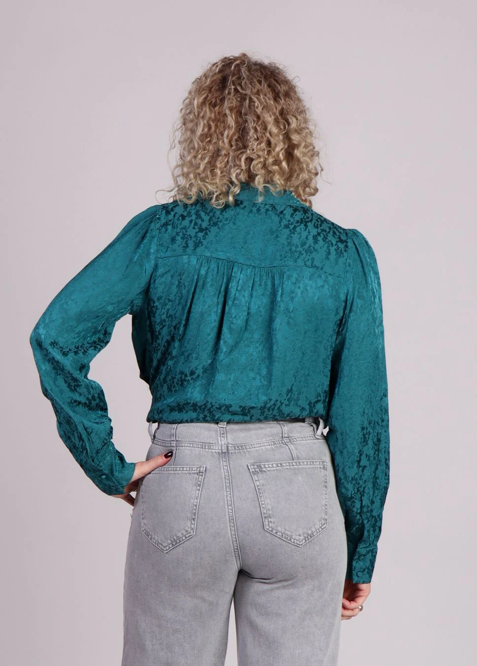 Grace & Mila Nonna wikkelblouse met patroon Groen - Afbeelding 6