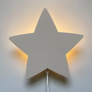 Houten wandlamp kinderkamer | Ster - beige