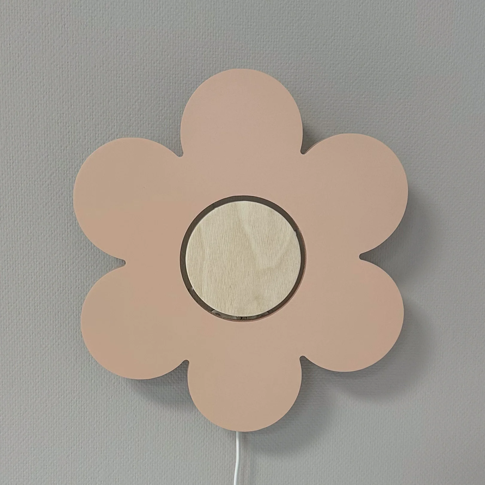 Houten wandlamp kinderkamer | Bloem - Peach - Afbeelding 7