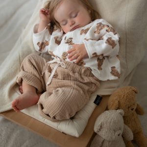 Jongens - Teddybeer tweedelige set van katoenen mousseline