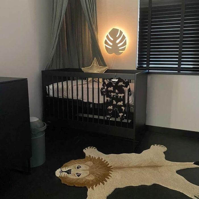 Houten wandlamp kinderkamer | Monstera blad - blank - Afbeelding 6