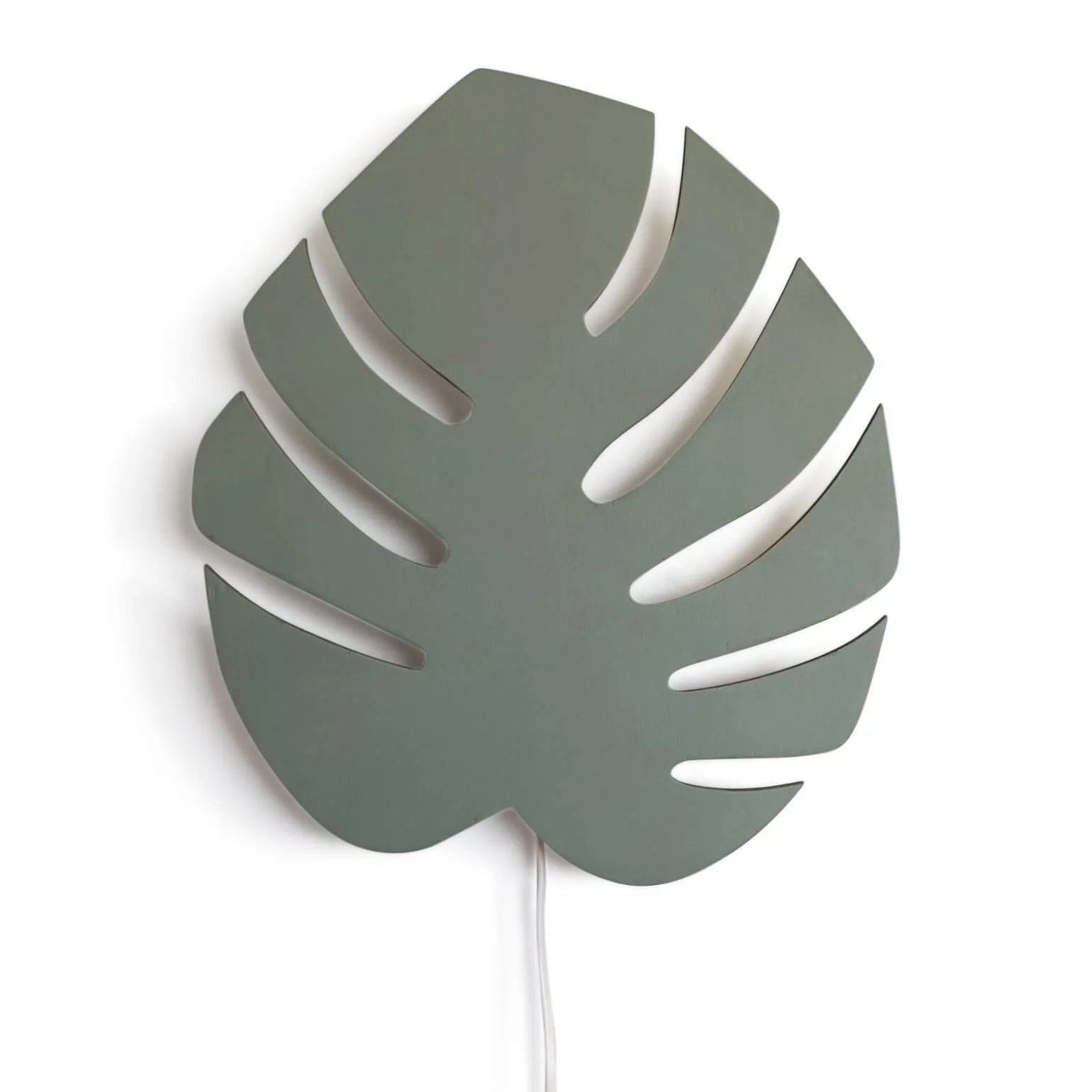 Houten wandlamp kinderkamer | Monstera blad - groen - Afbeelding 3