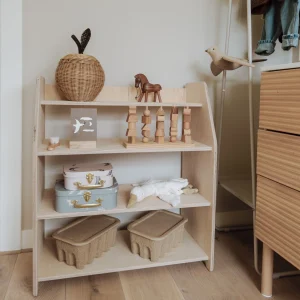 Moodie Montessori speelmeubel, speelgoedkast | Kinderopbergmeubel 4 planken - blank