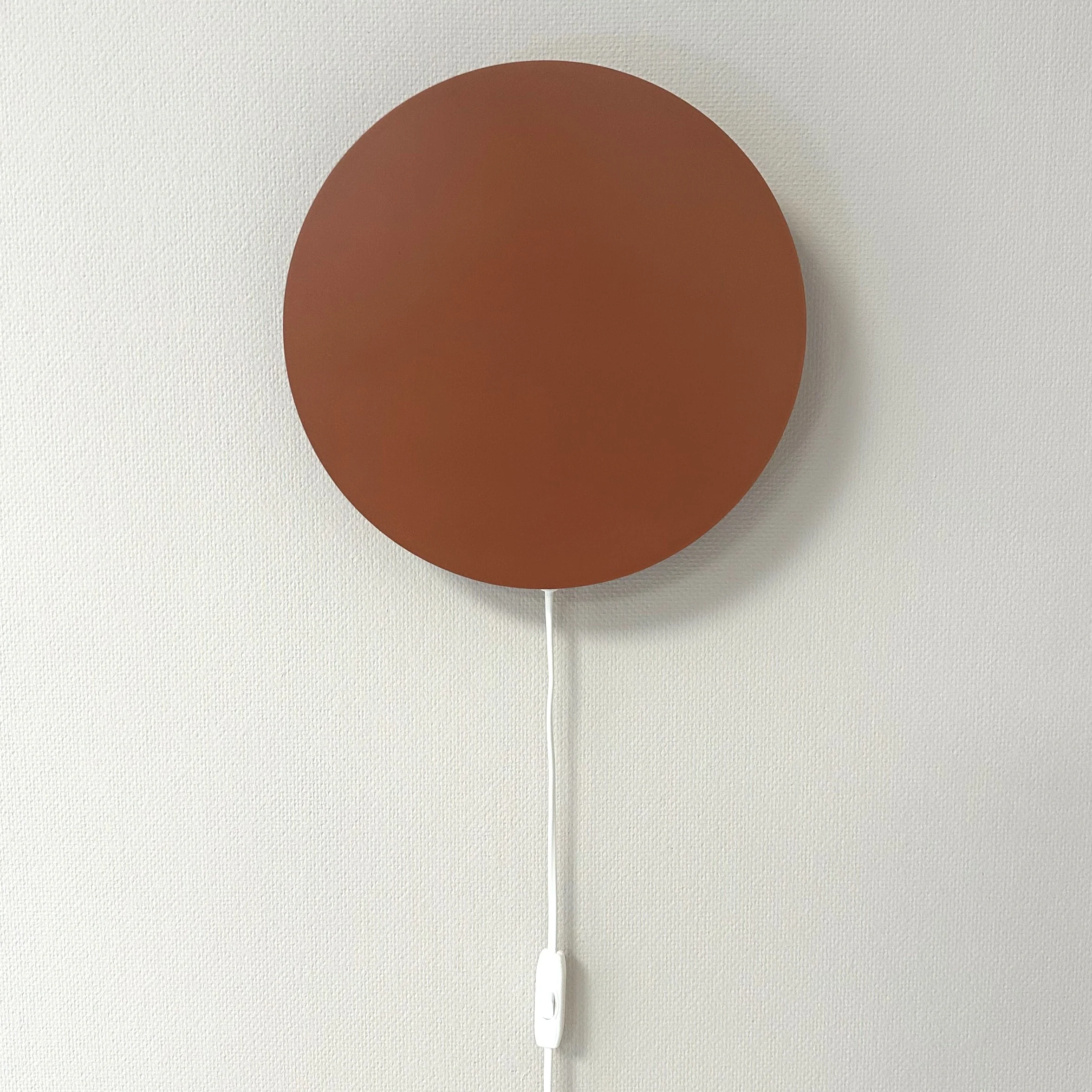 Houten wandlamp kinderkamer | cirkel baksteen rood - Afbeelding 4
