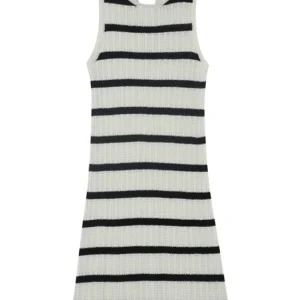 Grace & Mila Mousse midi-jurk gehaakt Wit Zwart
