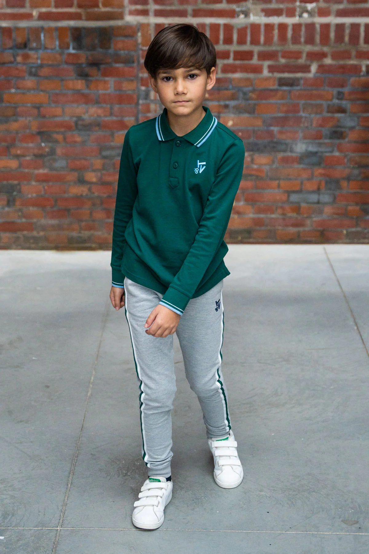 Polo T-Shirt Lange Mouw Milano Dark Green - Afbeelding 3