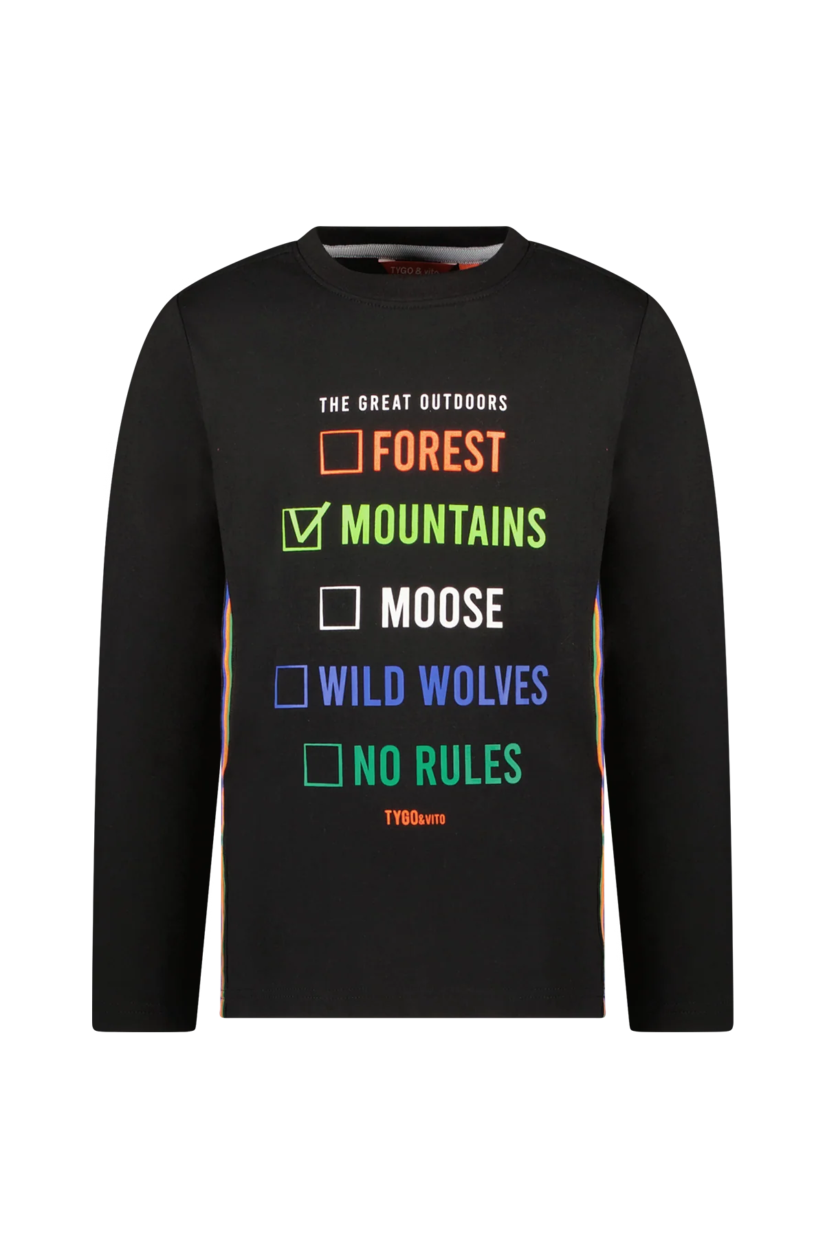 T-Shirt Lange Mouw Mason Zwart - Afbeelding 2