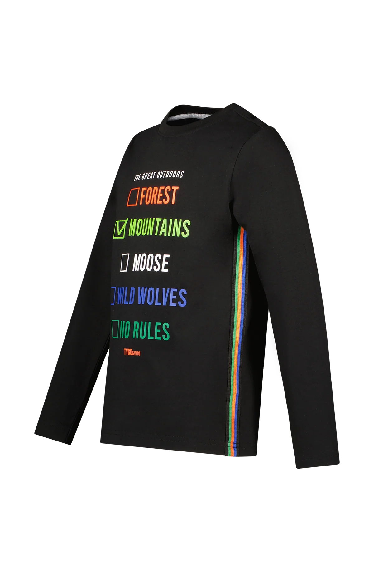 T-Shirt Lange Mouw Mason Zwart - Afbeelding 4