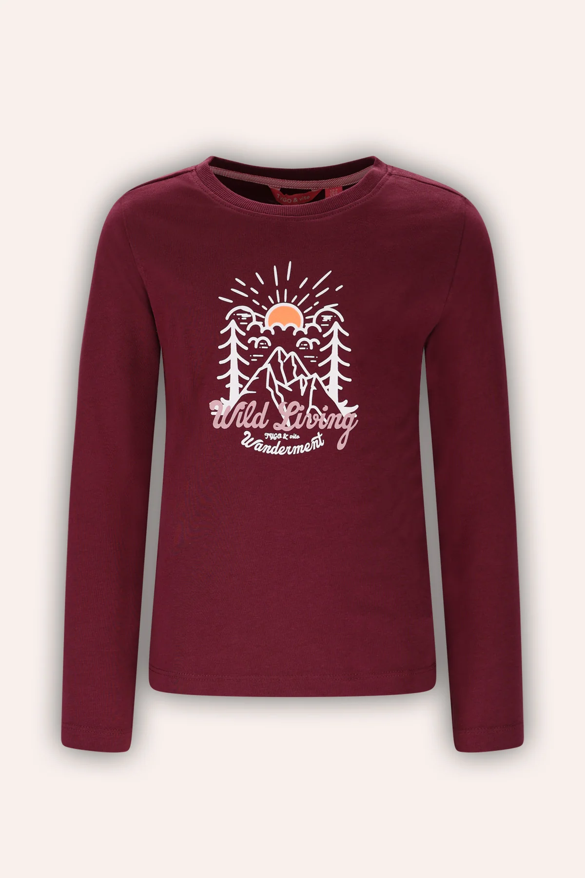 Girls Longsleeve Linde Donker Rood - Afbeelding 2