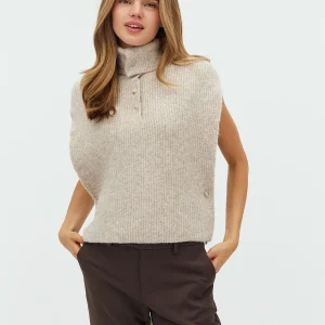 mbyM Tristiana-M spencer gebreid met col beige